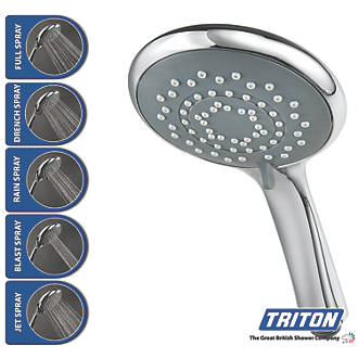 Triton 5-Position Multi-Mode Shower Head Chrome 110 x 210mm - Image 4